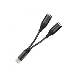 SX-08 Adapter za slušalice, Type C, 2 x 3.5mm, Crni