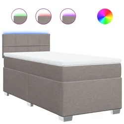 Vidaxl Box spring postelja z vzmetnico taupe 90x190 cm blago
