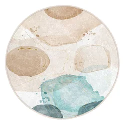 Modra/bež pralna okrogla preproga o 100 cm Puddle – Mila Home