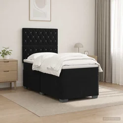vidaXL Postelja boxspring z vzmetnico Črna 80 x 200 cm Žamet