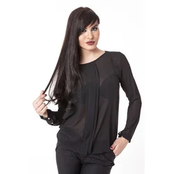Prosojna bluza z naborkom