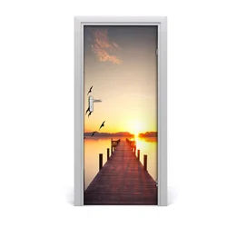 tulup.si Samolepilni tapete na vratih Sunset pomol 85x205 cm