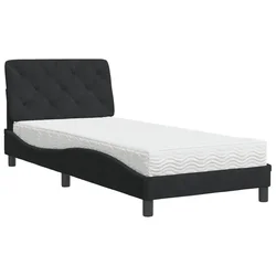 Vidaxl Postelja z vzmetnico črna 80x200 cm žamet