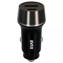 Punjač za auto AVAX Carly CC304B / USB-C + USB-A / 38W / Black