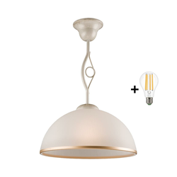 Brilagi - LED luster na šipci ANTICO 1xE27/60W/230V bela patina