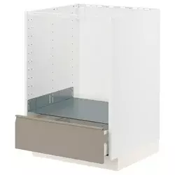 METOD / MAXIMERA Pod.elem. za pećnicu s fiokom, bela/Upplöv tamnobež, mat, 60x60 cm
