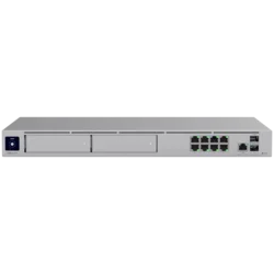 Ubiquiti rack-mount Cloud Gateway with 10 Gbps performance, multi-WAN load balancing, and two NVR drive bays designed for large-scale, multi-application UniFi sites - UDM-PRO-MAX-EU