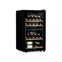 Klarstein Barossa 34D, vinoteka, 2 zone, 34 boce, staklena vrata, touchscreen, crna