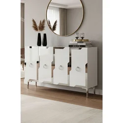 Hanah Home komoda Seza 120, 120 cm, bela / srebrna