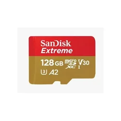 SanDisk Extreme microSDXC 128 GB za akcijske kamere + SD adapter 170 MB/s in 80 MB/s, A2 C10 V30 UHS-I U4