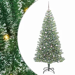 Umjetno Božićno Drvo s Snježnim Flokom i LED Svjetlom 240 cm