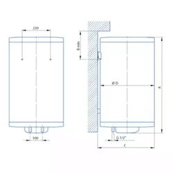 Bojler Elit Inox Talas E5045 Emajliranii kazan/zapremina 50l