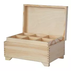 Velika drvena kutija sa pregradama (drvena kutija za nakit)