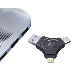 DM Damai USB Flash memorija, 256GB, USB 3.0, Type-C, Lightning, Crna