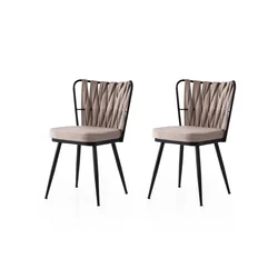Hanah Home Set trpezarijskih stolica Kuşakli 222 V2, 2 komada, Smeđe boje