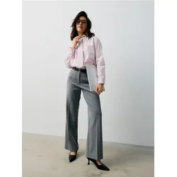 Sinsay - Wide leg pantalone sa mešavinom viskoze - svetlo siva