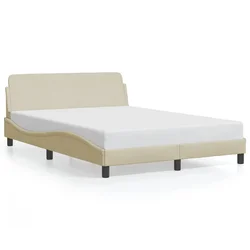 Vidaxl Posteljni okvir Dover krem 140x190 cm blago