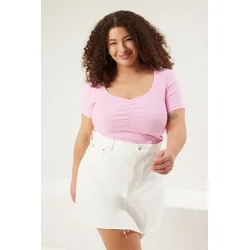 Trendyol Curve Ženska bluza Tbbss25Af00054, Roze