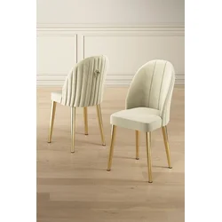 HANAH HOME Set 6 stolica Mara Cream Gold