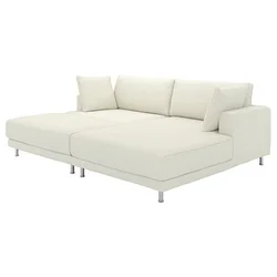 UPPAKRA Modularna sofa trosed, s lenjivcem, desno sa stoličicom/Axvall prljavobela