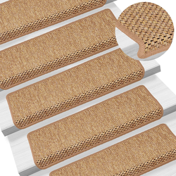vidaXL Samolepilne preproge za stopnice sisal 15 kosov 65x25cm oranžne