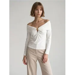 Sinsay - Bluza sa ukrasnim nabiranjem - krem