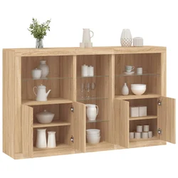 Komoda s LED svjetlima boja hrasta sonome 162 x 37 x 100 cm