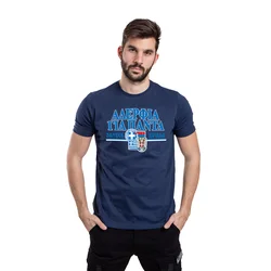 011Shop Muška majica kratkih rukava Srbija-Grčka, Teget