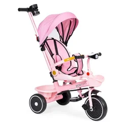 Eco Toys Tricikl 2u1 sa rotirajućim sedištem i sklopivom tendom, Roze