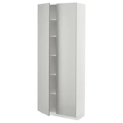 METOD Visoki element s policama, bela/Havstorp svetlosiva, 80x37x200 cm
