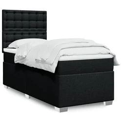 VIDAXL Box spring postelja z vzmetnico črna 100x200 cm blago
