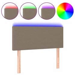 Vidaxl LED posteljno vzglavje taupe 90x5x78/88 cm blago