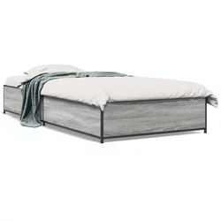 Okvir za krevet boja hrasta 100x200cm konstruirano drvo i metal