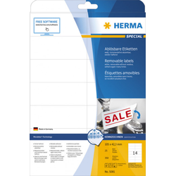 Herma etikete 105x42 A4/14 1/25 removable ( 02H5081 )