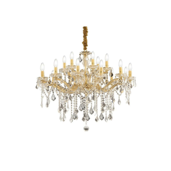 Ideal Lux - Kristalni luster na lancu FLORIAN 18xE14/40W/230V, prečnik 86 cm, zlatne boje