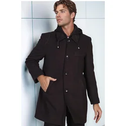 PLT9335 DEWBERRY MENS COAT-DIAGONAL BLACK