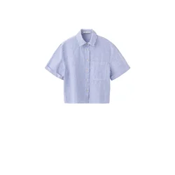 MANGO Bluza MANELI svetlo modra/bela