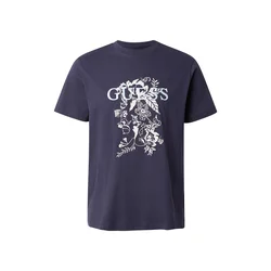 GUESS Majica  temno modra / bela