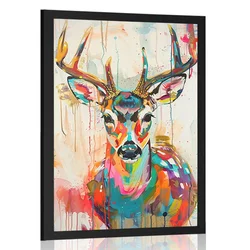 Plakat srna v imitaciji umetniške slike - 40x60 black