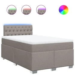 Vidaxl Box spring postelja z vzmetnico taupe 120x200 cm blago
