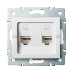 shumee Neodvisna računalniška vtičnica 2x RJ45Cat 5e Jack log bela Kanlux 25110