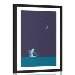 Plakat s paspartujem skrivnostna noč - 20x30 white