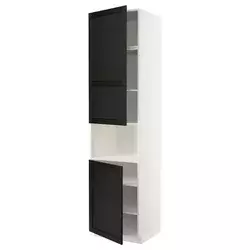 METOD Vis.orm.mikrotal2vrat/policama, bela/Lerhyttan crno bajcovano, 60x60x240 cm