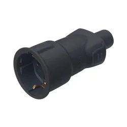 50197 UTIČNICA 2P+E/16A/230V MAX.3680W GUMENA CRNA SA ZAŠTITOM