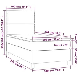 Vidaxl Box spring postelja z vzmetnico taupe 100x200 cm blago