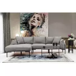 Atelier del Sofa Ugaona garnitura Leo 90x65x255cm Siva