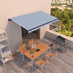 Tenda na ručno uvlačenje 450 x 350 cm plavo-bijela