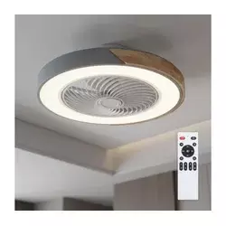 Brilagi - LED svetiljka sa ventilatorom (prigušiva) LED/38W/230V 50 cm siva/hrast + daljinski upravljač