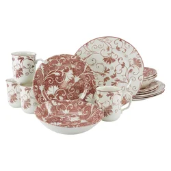 Creatable Kombinirani Servis Damask Pink, 16-Delni