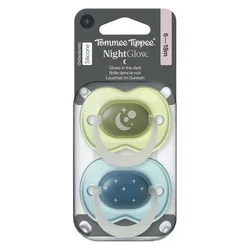 Tommee Tippee tolažilna duda - silikon , nočna, 0-6m, M, 2/1